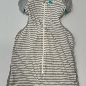 Love to Dream Gray and White Striped Sleep Sack